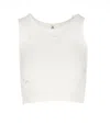 R13 Distressed Knit Cropped Tank Top In Ecru