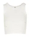 R13 Distressed Knit Cropped Tank Top In White