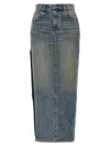R13 Devon Side Slit Skirts Blue In Blue