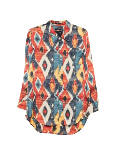 R13 Diamond-print Shirt In Red