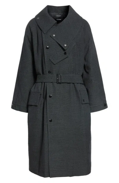 R13 Dispatch Funnel Neck Coat In Gray