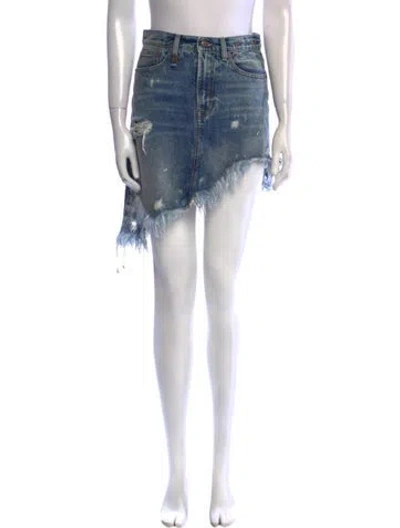 Pre-owned R13 Distressed Accents Knee-length Skirt In Blue