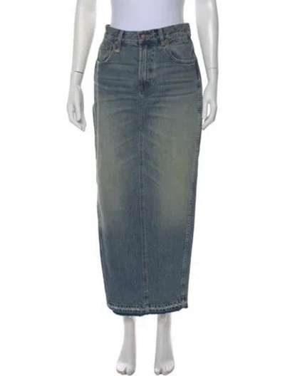 Pre-owned R13 Distressed Accents Long Skirt In Blue