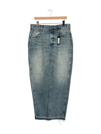 Pre-owned R13 Distressed Accents Long Skirt In Blue