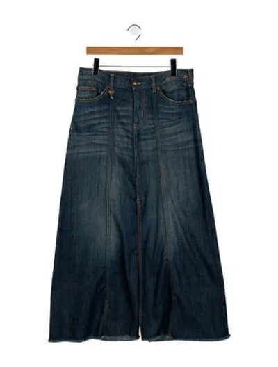 Pre-owned R13 Distressed Accents Midi Length Skirt In Blue
