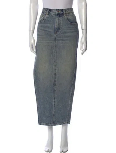 Pre-owned R13 Distressed Accents Midi Length Skirt In Blue