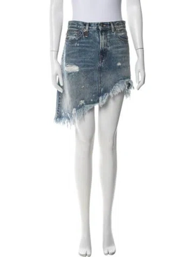 Pre-owned R13 Distressed Accents Mini Skirt In Blue