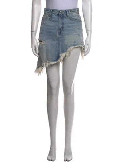 Pre-owned R13 Distressed Accents Mini Skirt In Blue