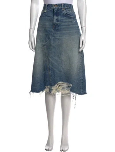 Pre-owned R13 Distressed Accents Skirt In Blue