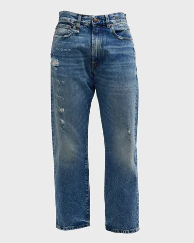 R13 Distressed Boyfriend Jeans In Blue