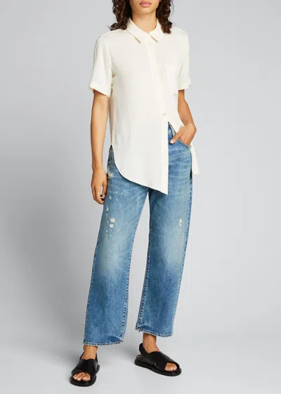 R13 Distressed Boyfriend Jeans In Blue