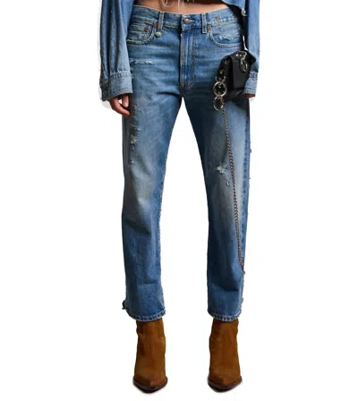 R13 Distressed Boyfriend Jeans In Bain With Rips