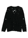 R13 Distressed Button-up Cardigan In Black