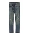 R13 Crossover Distressed Jeans In Blue