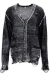 R13 DISTRESSED DETAIL CARDIGAN WITH