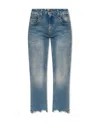 R13 Distressed-edge Straight-leg Jeans In Gray