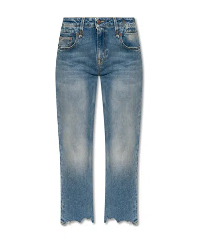 R13 Distressed-edge Straight-leg Jeans In Gray