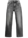 R13 Distressed-effect Cropped Jeans In Black