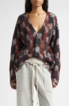 R13 Distressed Kid Mohair & Merino Wool Blend Boyfriend Cardigan In Multi