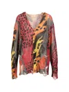 R13 Distressed Leopard-print Cardigan In Multi