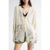 R13 Distressed Oversize Scribble Print Boyfriend Cardigan