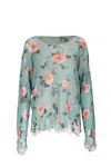 R13 DISTRESSED OVERSIZED SWEATER IN FLORAL