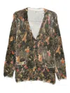 R13 Distressed Pocket Cardigan In Brown