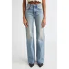 R13 Distressed Straight Leg Jeans In Blue