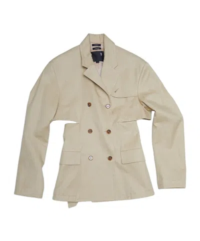 R13 Double-breasted Casual Jacket In Nude