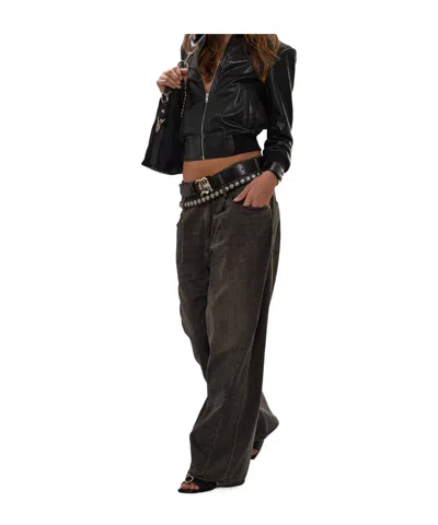 R13 Double Loop Jeans In Black