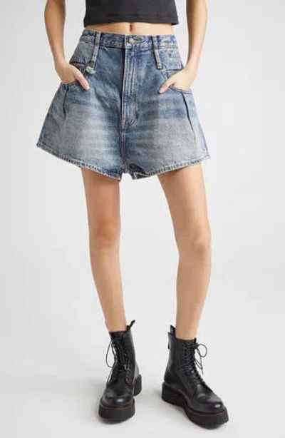 R13 Double Loop Venti Denim Shorts In Black