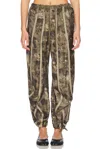 R13 Double Seam Balloon Pant In Olive Floral