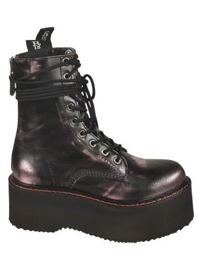 R13 Double-stack Boots In Black