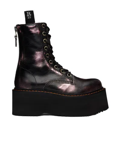 R13 Double Stack Mid-calm Boots In Multi