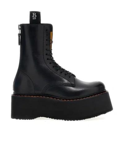 R13 DOUBLE STACK PLATFORM BOOTS