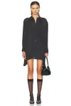 R13 Draped Front Shirt In Black