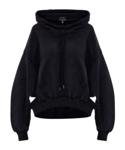 R13 Drawstring Hooded Hoodie In Black