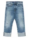 R13 Drop-crotch Jeans With Whiskering Effect In Blue