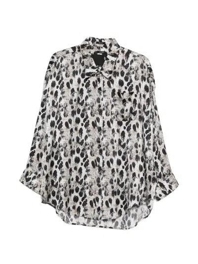 R13 Drop Neck Buttoned Shirt In Neutral