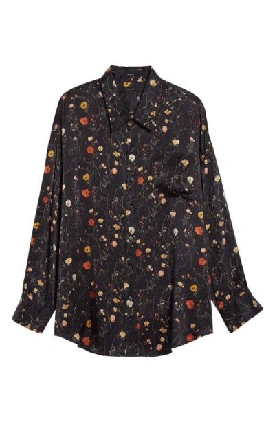 R13 Drop Neck Floral Button-up Shirt In Multi