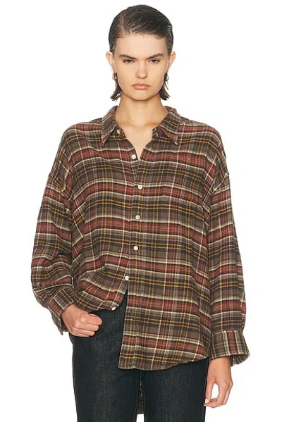 R13 Drop Neck Shirt In Brown