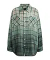 R13 Drop Neck Work Shirt In Green