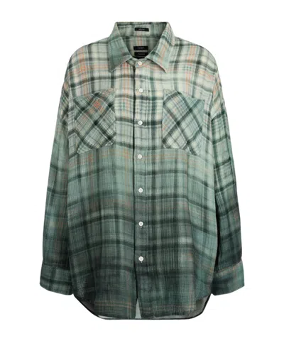 R13 Drop Neck Work Shirt In Green