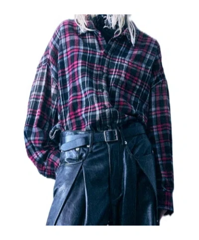 R13 Drop Neck Workshirt In Purple