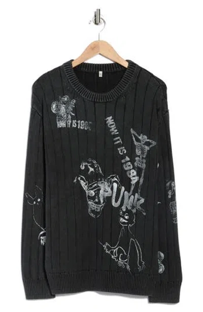 R13 Drop Needle Boyfriend Sweater In Black