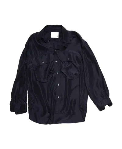 R13 Drop Shoulder Buttoned Shirt In Black