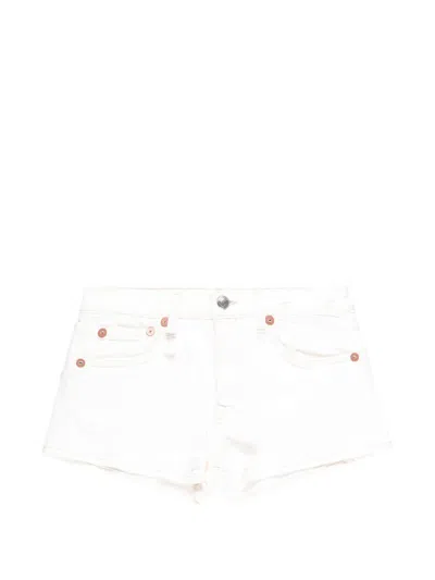 R13 Effie Denim Shorts In White