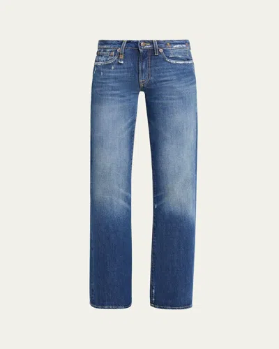 R13 Effie Low-rise Relaxed Straight Jeans In Blue