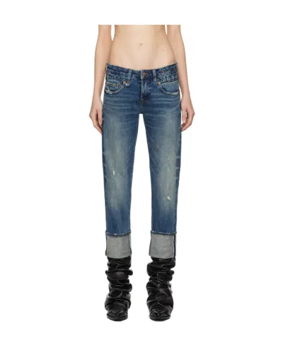 R13 Elastic Five-pocket Jeans In Blue