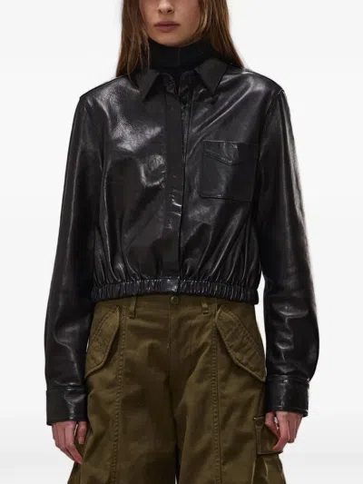 R13 Elasticated-hem Jacket In Black